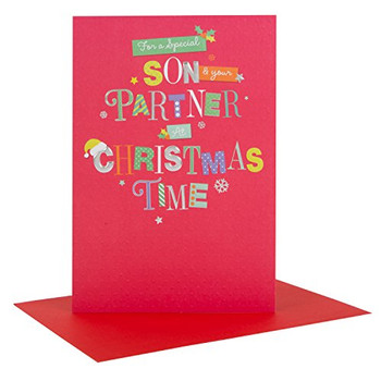 Hallmark Christmas Card To Son & Partner 'Happy New Year' Medium