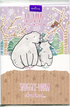 Hallmark Panda Mother & Baby Mummy Snuggly warm Christmas Card