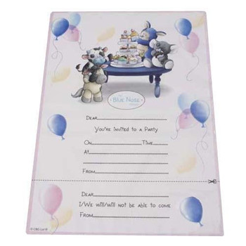 Pack of 8 My Blue Nose Friends Party Invitations