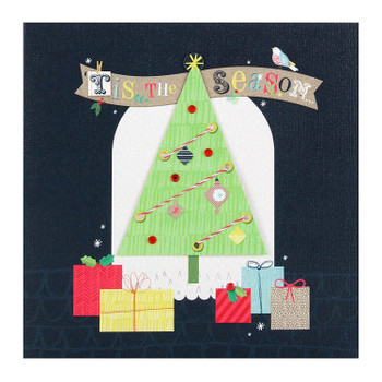 Handmade Contemporary Christmas Card 'Tis The Season' 