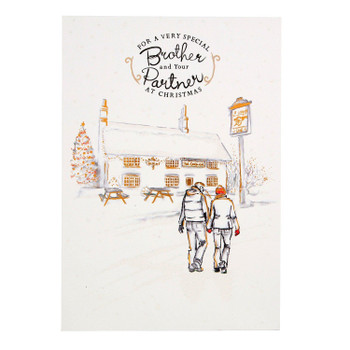 Hallmark Christmas Card To Brother & Partner 'Happiness All Year' Medium