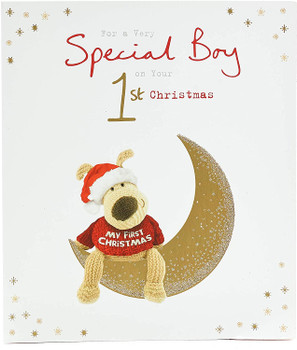 Boofle Celebrate 1st Christmas Card for Baby Boy