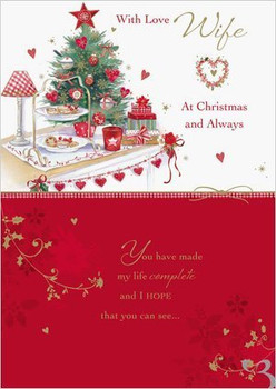 Wife Christmas and Always Love Christmas Card