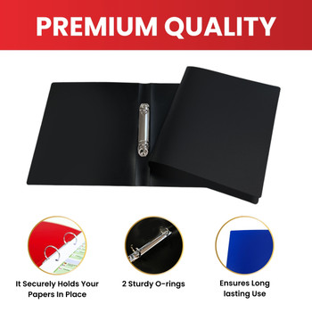 Pack of 12 A5 Red Ring Binder by Janrax