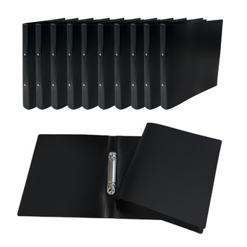 Pack of 12 A5 Black Ring Binder by Janrax