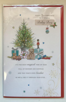 Sweet Sentiments Baby Boy 1st Christmas Card