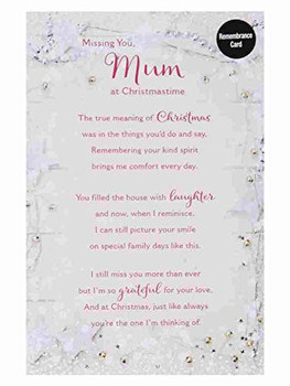 Star And Bells Mum Remembering You At Christmas Card