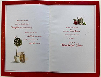 Festive Illustrations Son &  Family At Christmas Card