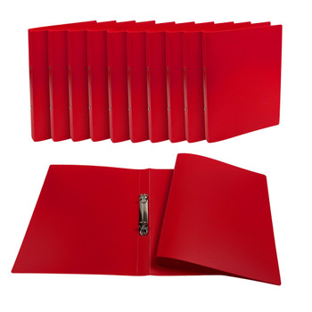 Pack of 12 A4 Red Ring Binders by Janrax