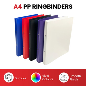 Pack of 12 A4 White Ring Binders by Janrax