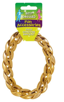 Bracelet Gold Gangster 31cm Fancy Dress