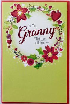 Granny Wonderful Flowers Christmas Card