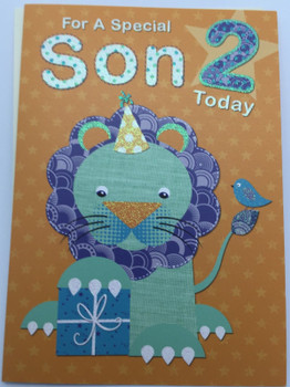 Cute Special Son 2nd Birthday Greeting Card boy