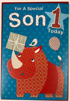 Cute Special son 1st (First) Birthday Greeting Card boy