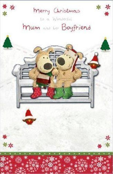 Boofle Couple Mum And Her Boyfriend Christmas Card
