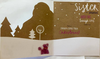 Sister Sparkles Fun Stylish Die Cut Christmas Card