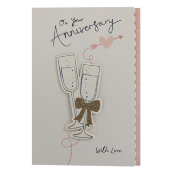 Anniversary Card A Great Celebration with Glitter Finish
