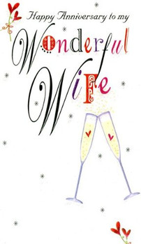 Second Nature 'Champagne Glasses' Wife Anniversary Cards