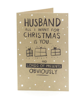 Humour Funny Text Husband Christmas Card