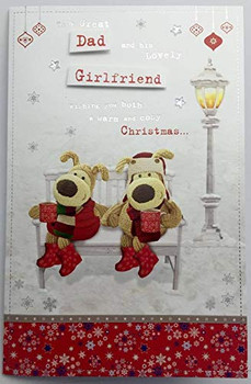 Boofle Dad & His Girlfriend Snowy Bench Luxury Christmas Card