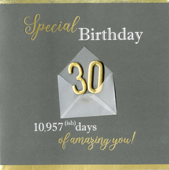 Special 30th Birthday Greeting Card Hand-Finished Notting Hill Cards