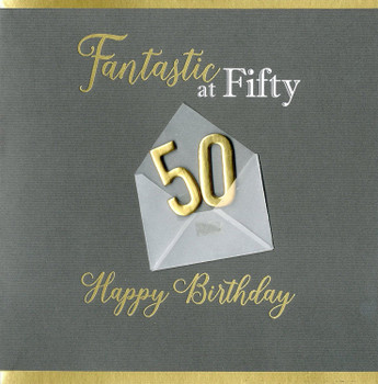 Fantastic At 50 50th Birthday Greeting Card Hand-Finished Notting Hill Cards