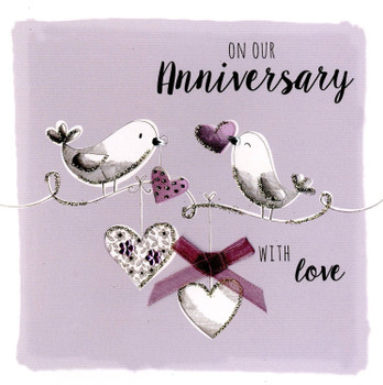 On Our Anniversary Embellished Greeting Card Hand-Finished Notting Hill Cards