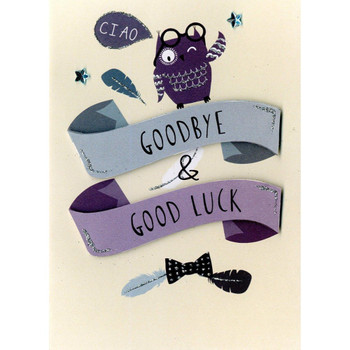 Ciao Goodbye & Good luck Hand-Finished Greeting Card Just To Say Leaving