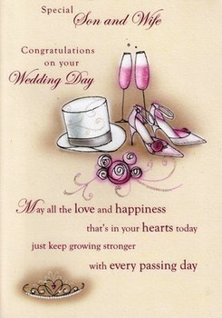 Second Nature Son And Wife Wedding Day Cards ' Poetry In Motion ' Greeting Card Poetic Verse