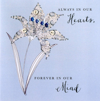 Always In Our Hearts Sympathy Buttoned Up Greeting Card Button Embellished Cards