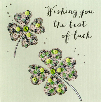 Wishing You The Best Of Luck Buttoned Up Greeting Card Embellished Cards