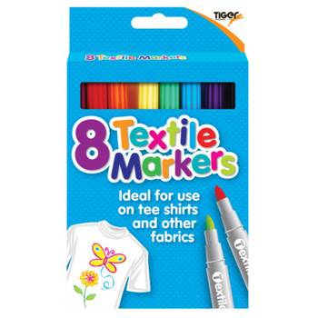 Pack of 8 Assorted Colour Textile Fabric Markers