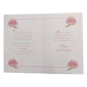 With Love Nan Happy 60th Birthday card