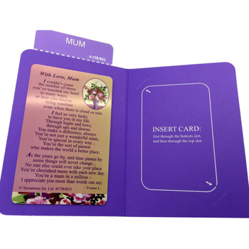 With Love,Mum ....Sentimental Keepsake Wallet / Purse Card