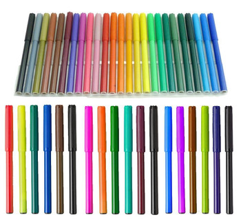 30 Fibre Tip Assorted Colouring Pens 
