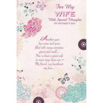 For my Wife with special thoughts on Mother's Day card