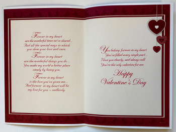 Boyfriend Sentimental Verse Gold & Red Love Heart Valentine's Day Card