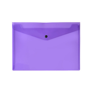Pack of 12 Janrax A4 Purple Document Wallets - Button Stud Folder
