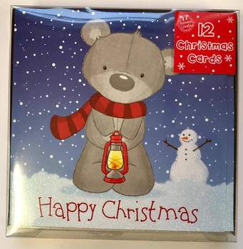 3 x 12 Christmas Cards Teddies Design (36 Cards In Total)
