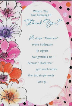 Flowers & Spots Design Thank You Greetings Card