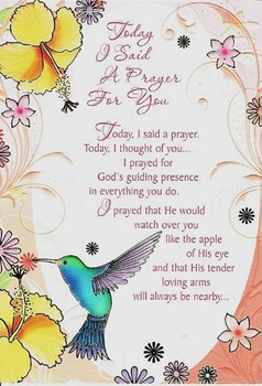 Bird & Flowers Design Prayer For You Greetings Card