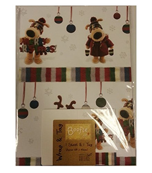 Boofle Merry Christmas Gift Wrap Sheet & Tag Xmas Gift Wrapping Paper present