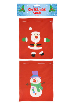 Santa and Snowman Design Christmas Sack  