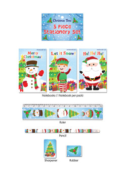 Christmas Design 5 Piece Stationery Set