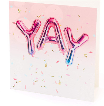 YAY Blank All Occasion Celebrations Birthday Contemporary Card with Balloons YAY Blank All Occasion Celebrations Birthday Contemporary Card with Balloons