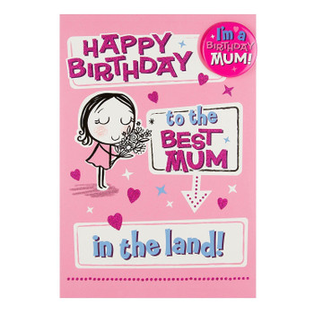 Hallmark Mum Birthday Card "With Badge" Medium