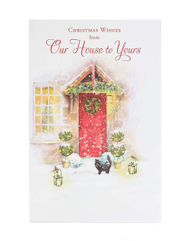 Wishes From Our House To Yours Beautiful Snowy Design Christmas Card