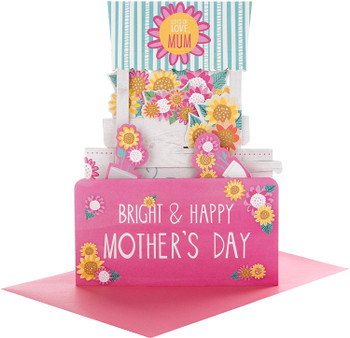 Hallmark Pop Up Mum Mother's Day Card 'Flower Cart' Medium