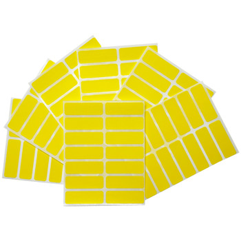 Pack of 98 Yellow 12x38mm Rectangular Labels Adhesive Stickers