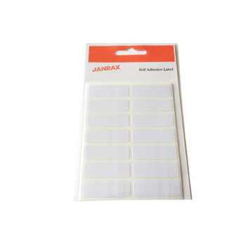 Pack of 98 White 12x38mm Rectangular Labels Adhesive Stickers